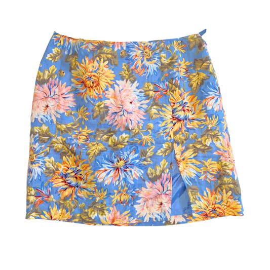 Blue Floral Skirt