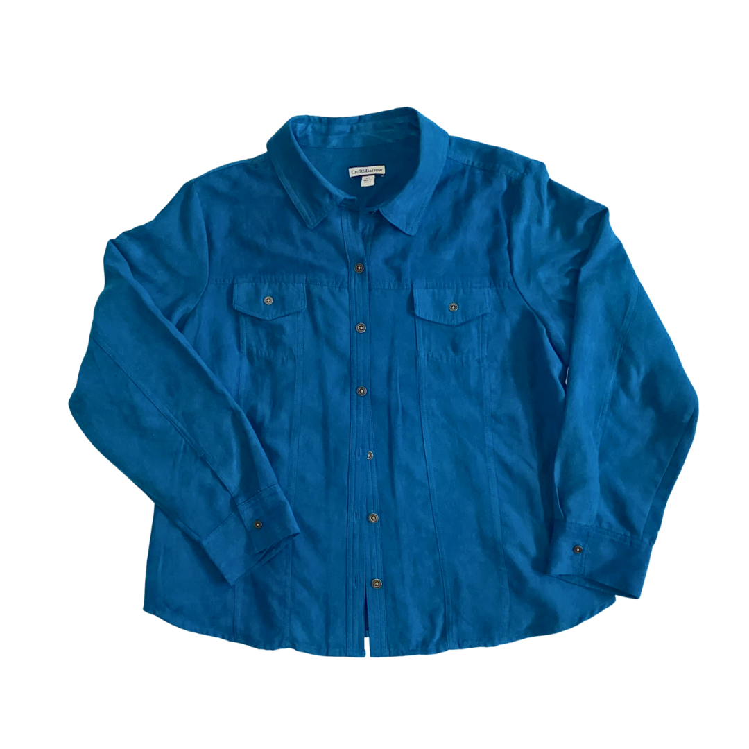 Dark Teal Suede Button Up