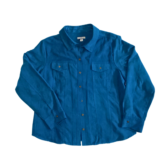 Dark Teal Suede Button Up