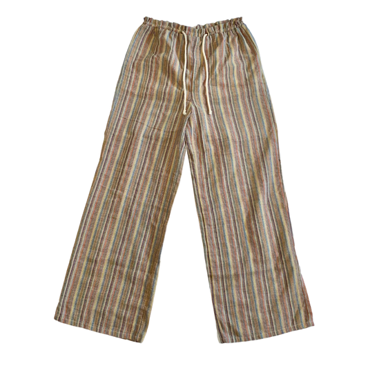 Multi Color Striped Linen Pants