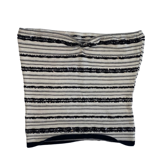 Reworked Black & White Strapless Top