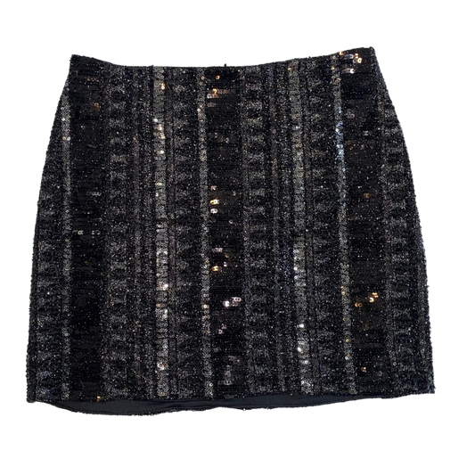 Black Sequin Mini Skirt