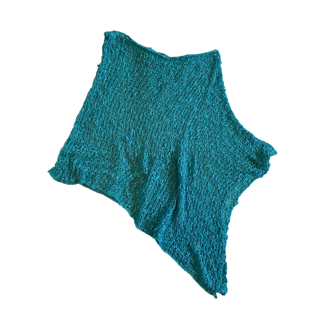 Teal Off-Shoulder Knit Ctop