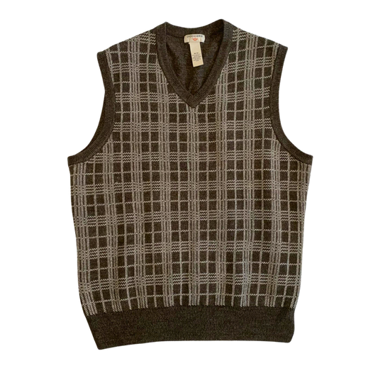 Brown Plaid Vest