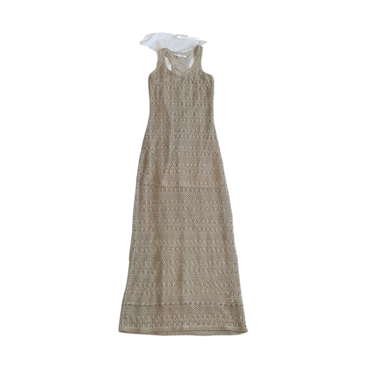 Beige Crochet Maxi Dress