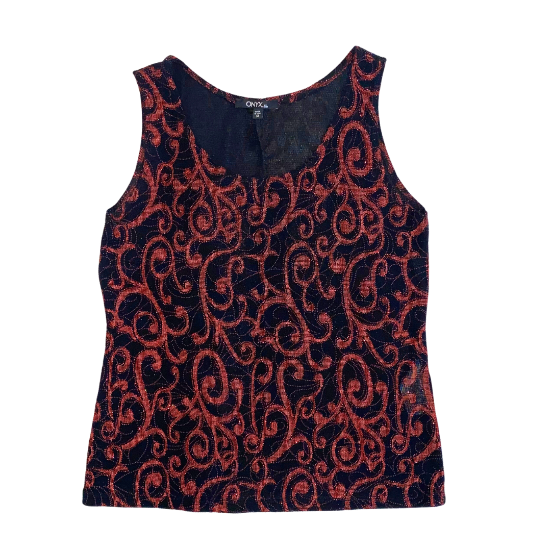 Black and Red Swirly Tank Top