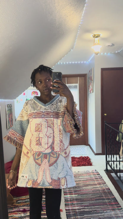 Angel Upcycled Tapestry Jersey Size Large Oversize