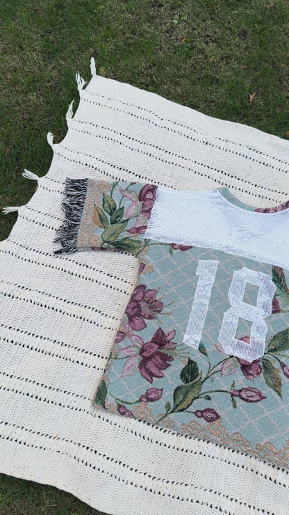 Floral Upcycled Tapestry Jersey Size 2XL Oversize