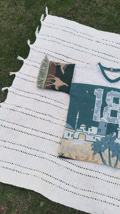 Camel Gold Upcycled Tapestry Jersey Size Medium Oversize